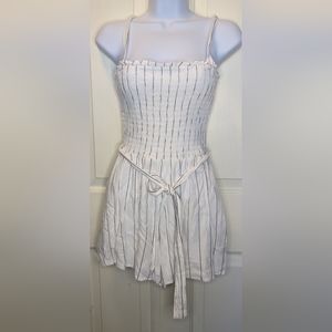 Women's White W/Gray Stripes Shorts Jumper. 1 piece. Mi Ami. Size XS